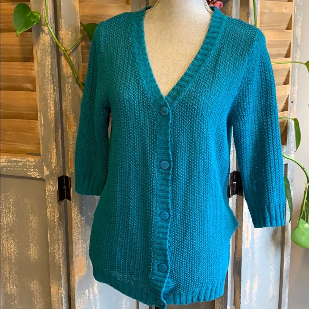Kenneth Cole Cerulean Blue 3/4 sleeve cardigan🦋